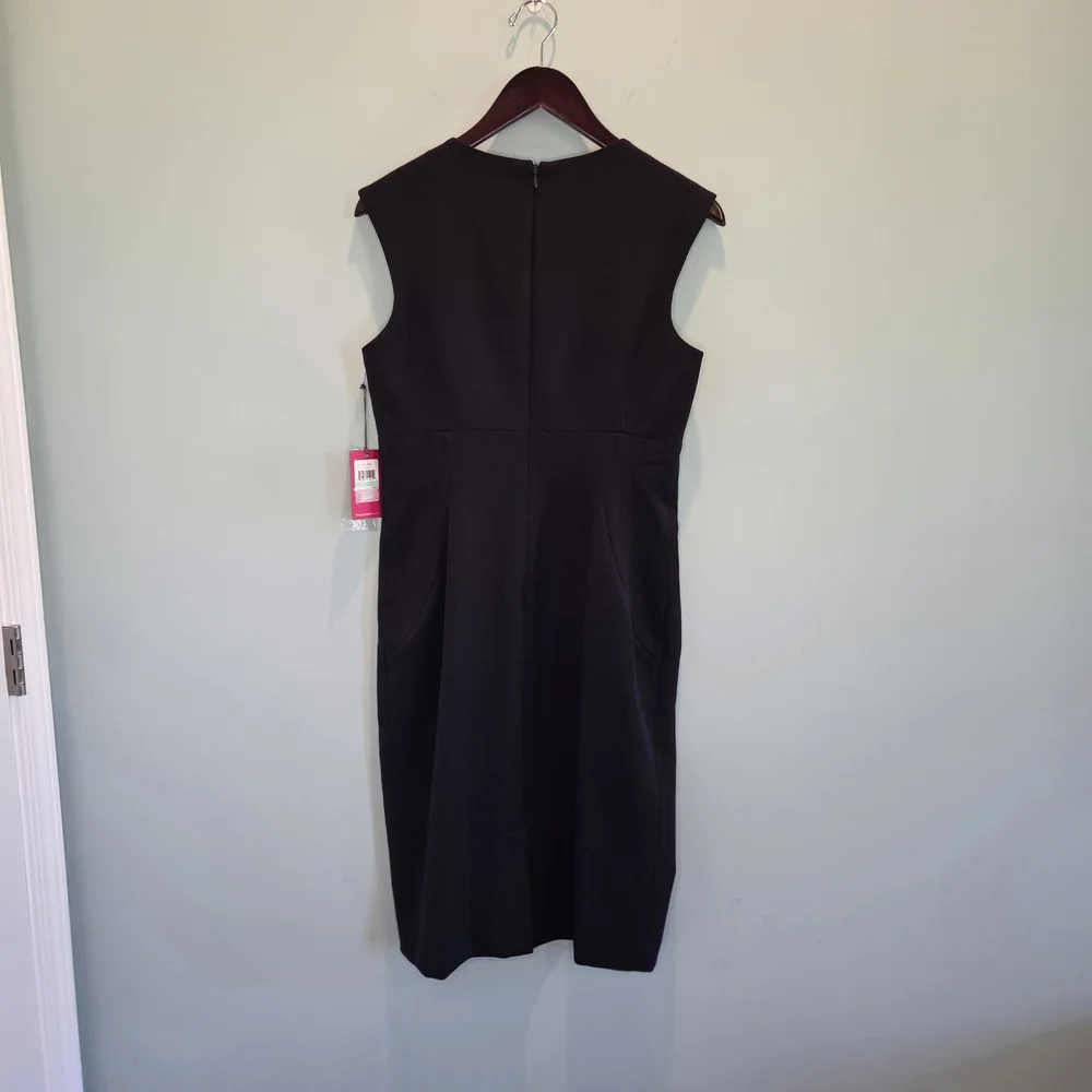 Vince Camuto NWT Navy Jewel Embellished Neckline Sheath Dress Size 8 - Picture 6 of 11